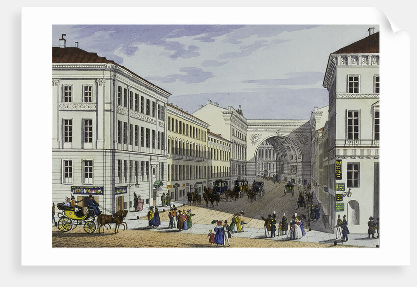 Millionnaya Street and Kotomin House in Saint Petersburg, First half of the 19th cent by Karl Petrovich Beggrov