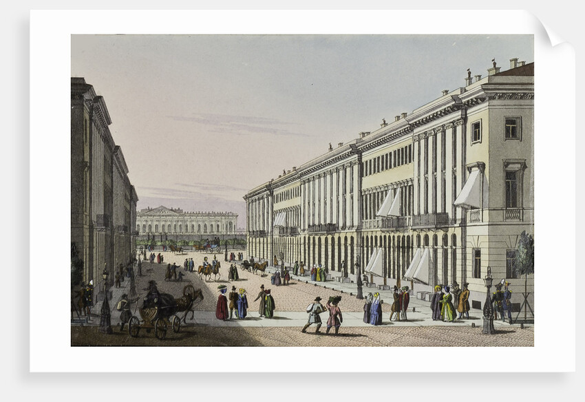 The Mikhailovskaya Street with view of the Michael Palace in St. Petersburg, First half of the 19th by Karl Petrovich Beggrov