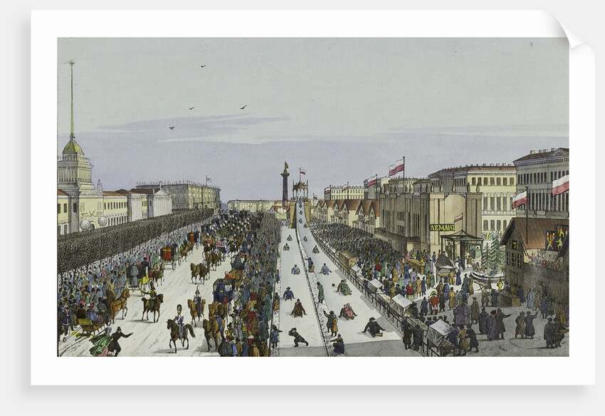Public merry-making on the Admiralty Square in Saint Petersburg, First half of the 19th cent by Karl Petrovich Beggrov