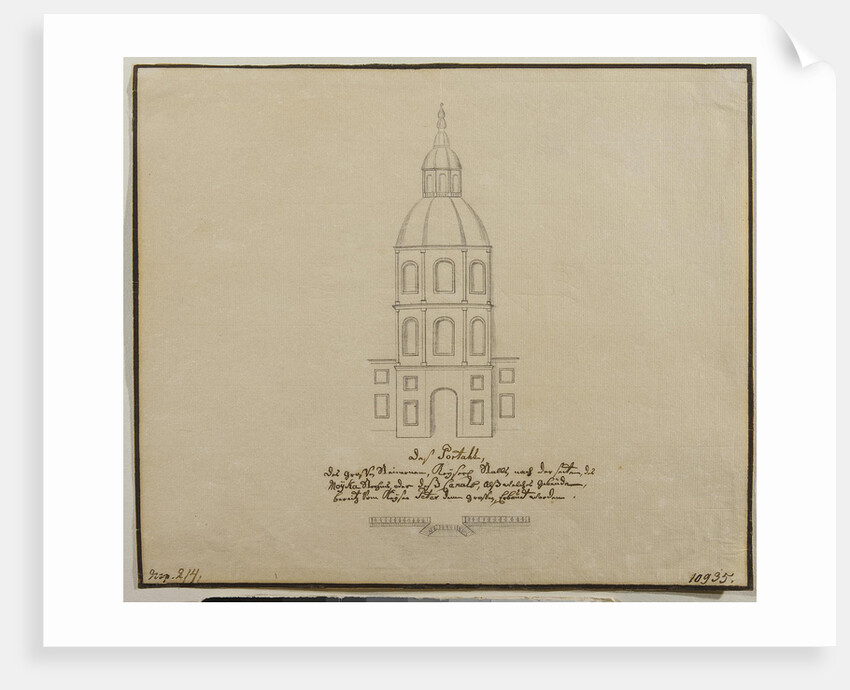 The Facade of the Central Part of the Court Stables on the Moika Embankment in St. Petersburg, 1740s by Anonymous