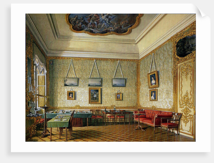 The Working or Small Study of Emperor Alexander I at the Great Palace in Tsarskoye Selo, 1875 by Eduard Hau