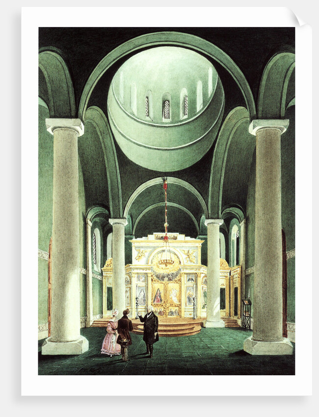 Interior view of the Alexander Nevsky Church at Potsdam, 1838 by Friedrich Wilhelm Klose