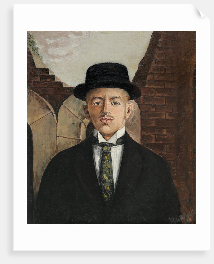 Portrait of the poet Vasili Kamensky in a Top Hat, 1917 by Eduard Gustavovich Shiman