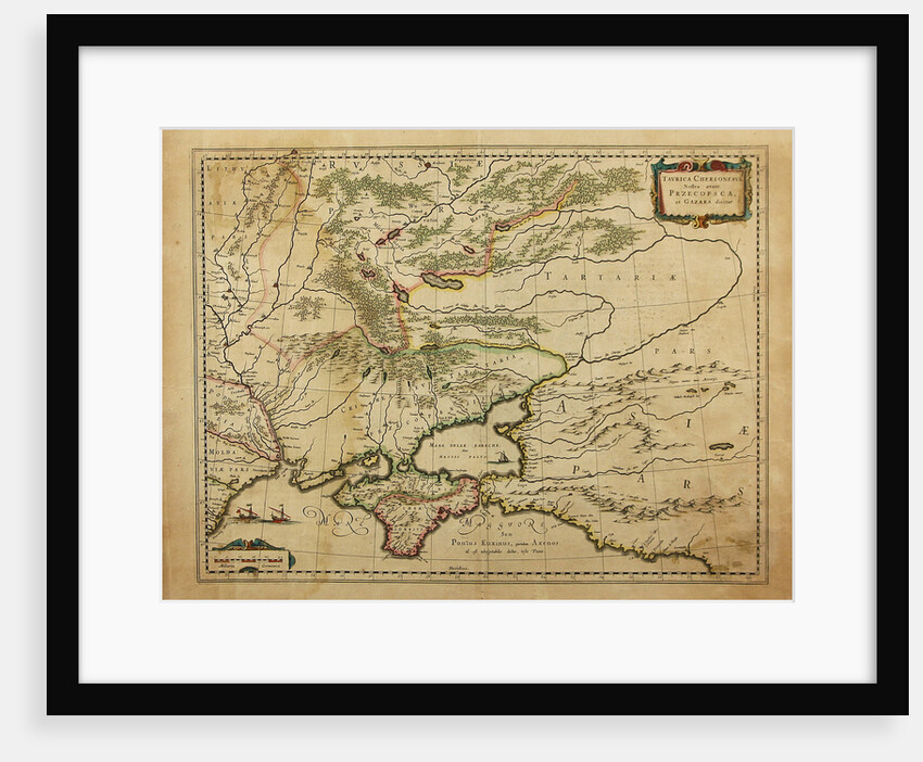 Taurica Chersonesus. Map of the Crimea, 1595 by Gerardus Mercator