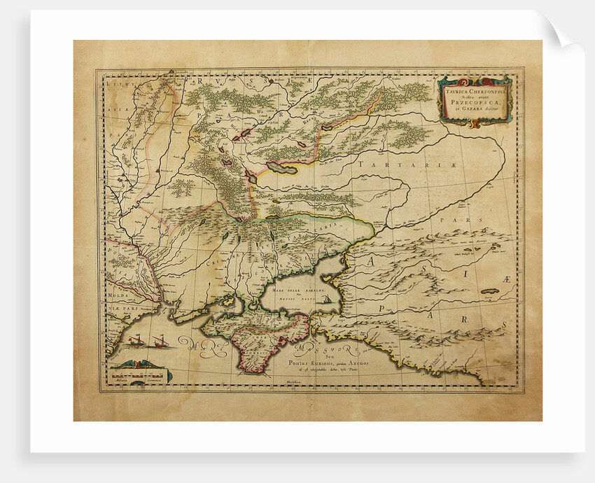 Taurica Chersonesus. Map of the Crimea, 1595 by Gerardus Mercator