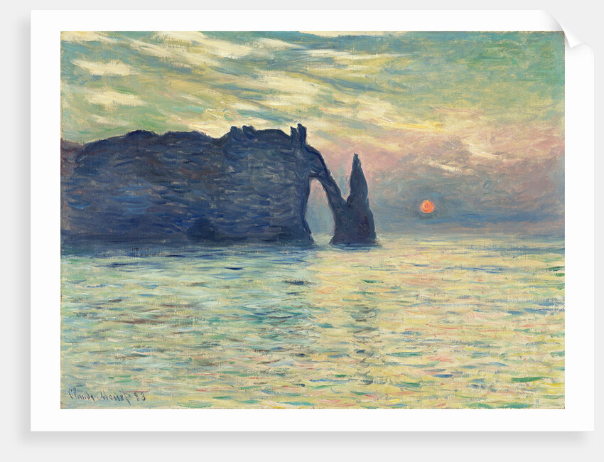 The Cliff, Étretat, Sunset, 1882-1883 by Anonymous