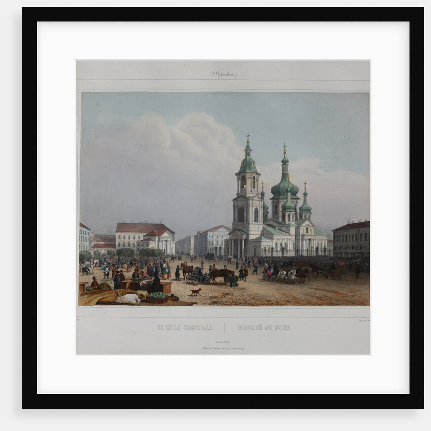The Sennaya Square and the Saviour Church in Saint Petersburg, 1840s by Anonymous