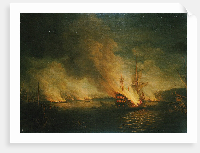 Sir John Thomas Duckworths action in the Dardanelles, 19 February 1807 by Anonymous