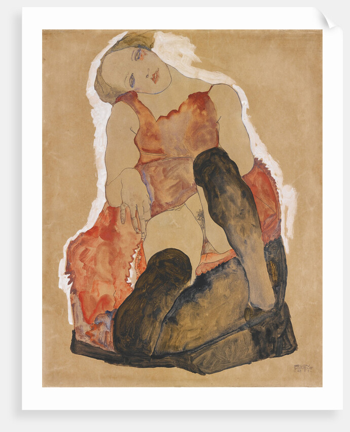 Girl with black stockings, 1911 by Anonymous