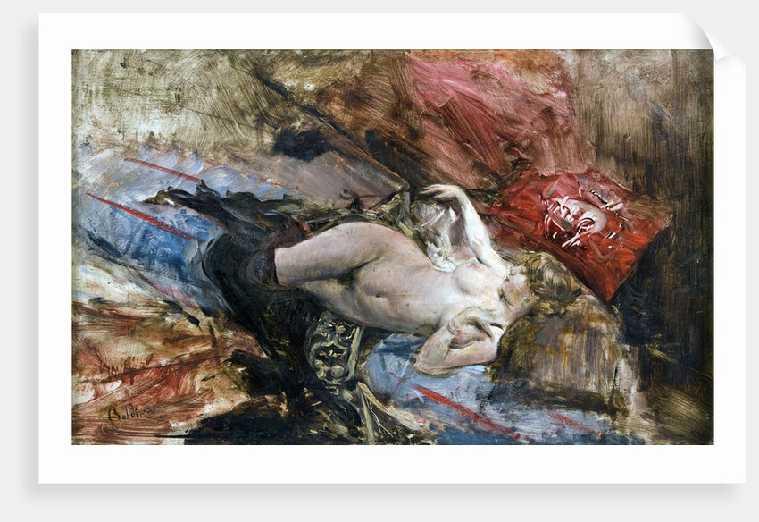 Nude with black stockings, 1884 by Anonymous