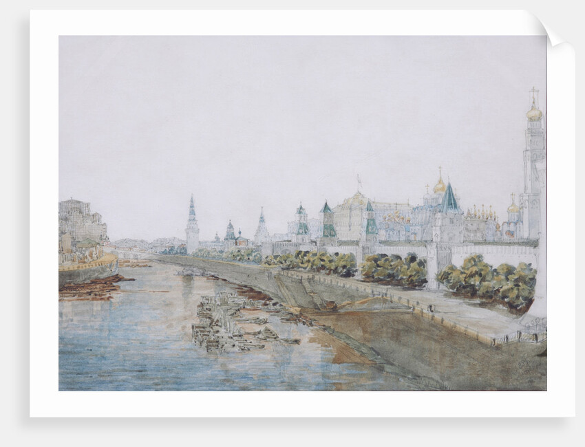 View of the Kremlin from the Moskvoretsky Bridge, 1851 by Anonymous
