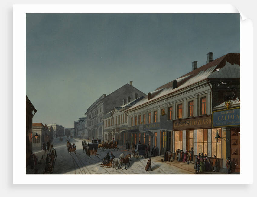 Kuznetsky Most (Blacksmiths Bridge) in Moscow, 1850s by Anonymous