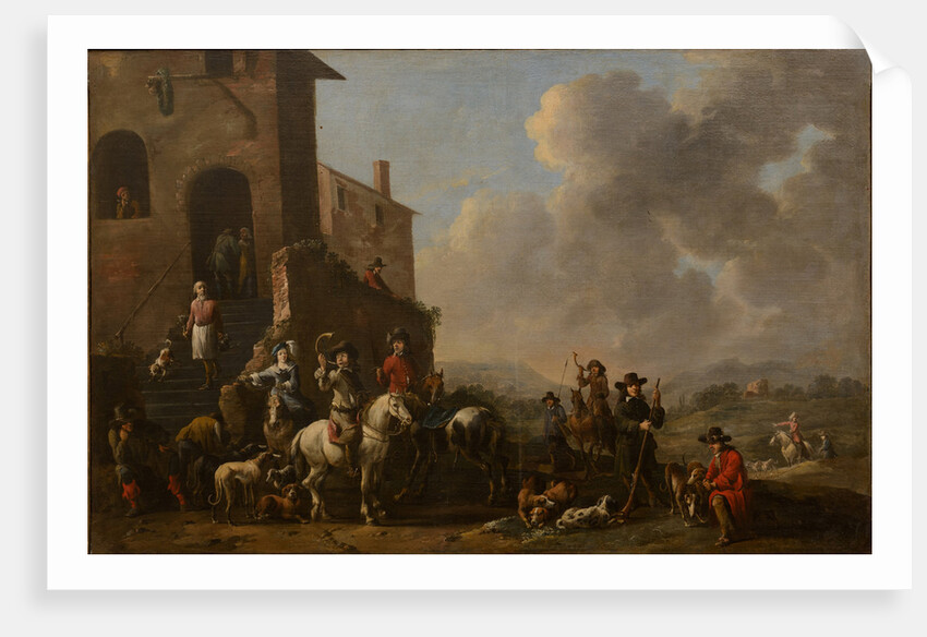 Preparing for the hunt, 1670s by Anonymous