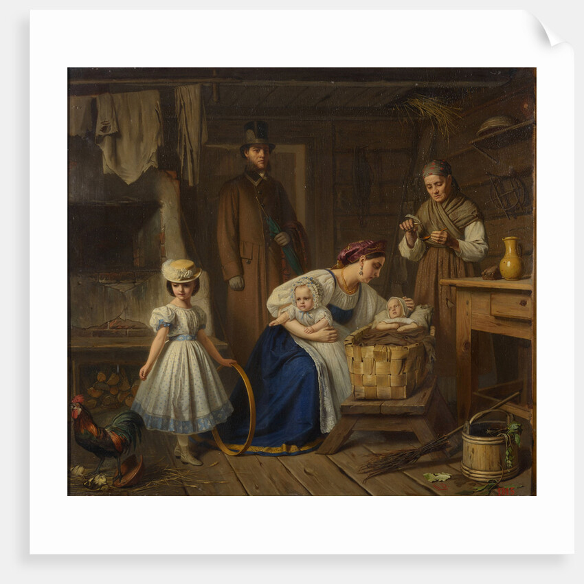 Wet nurse visited her sick child, 1860s by Anonymous
