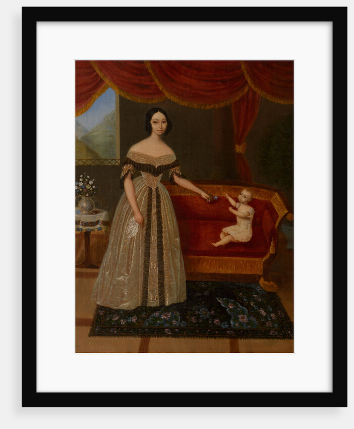 Portrait of Elizaveta Andreevna Yurievich with son Nikolai, 1838 by Anonymous