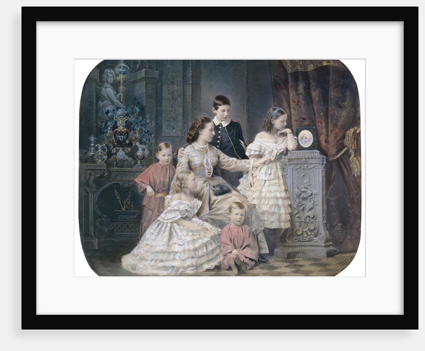 Portrait of Grand Duchess Alexandra Iosifovna of Saxe-Altenburg with children by Anonymous