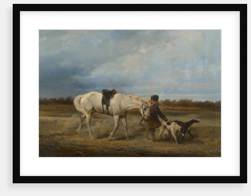 Hunting dog handler by Anonymous