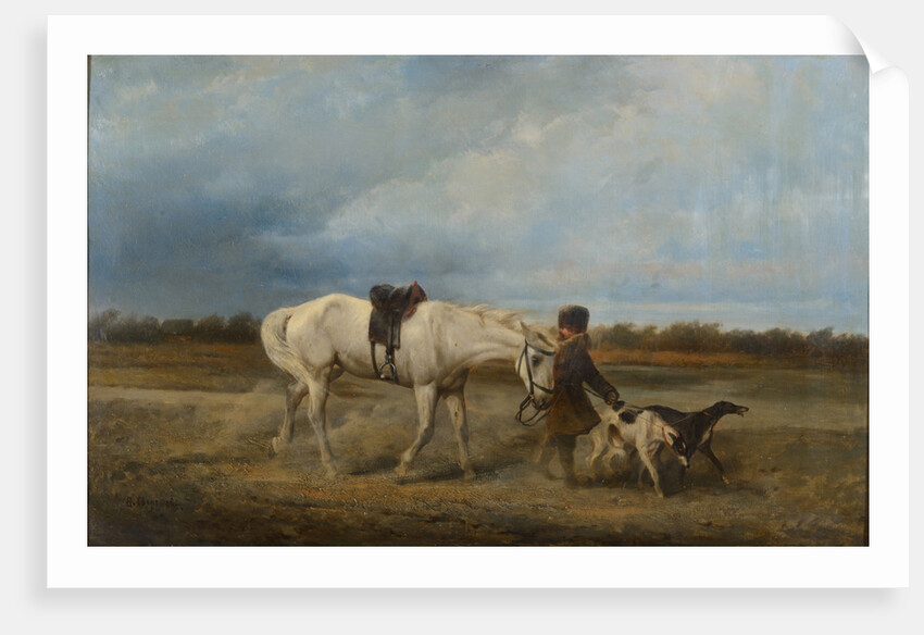 Hunting dog handler by Anonymous