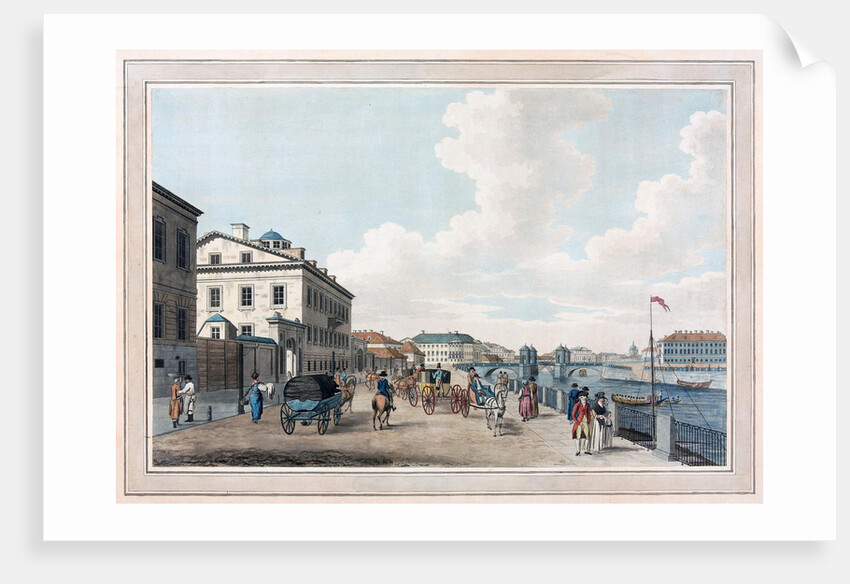 View of the Fontanka Embankment near the Simeon bridge in St. Petersburg by Anonymous
