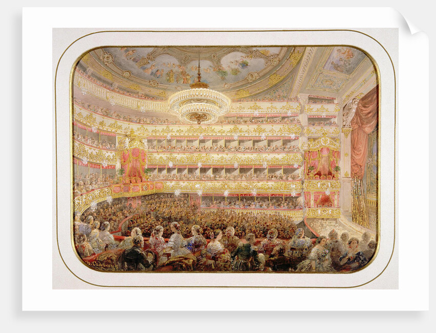 The Auditorium of the Saint Petersburg Imperial Bolshoi Kamenny Theatre by Anonymous
