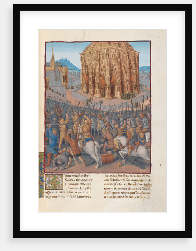 Siege of Jerusalem by Nebuchadnezzar II. Illustration in Flavius Josephus Antiquities of the Jews by Anonymous