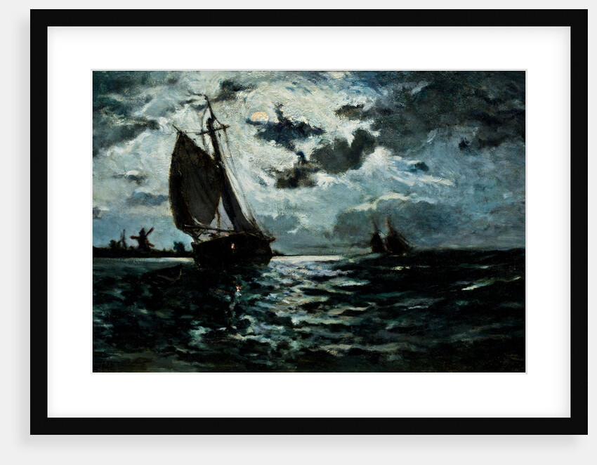 Sailing Ship in the Moonlight by Anonymous