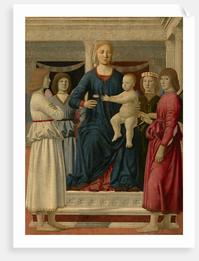 Virgin and Child Enthroned With Four Angels by Anonymous