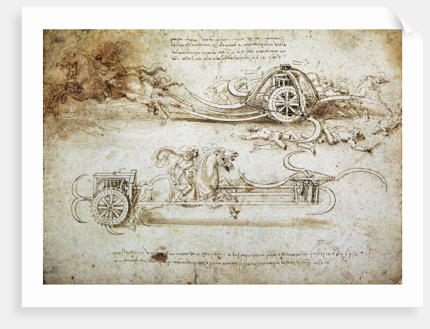 Study of a scythed chariot by Anonymous