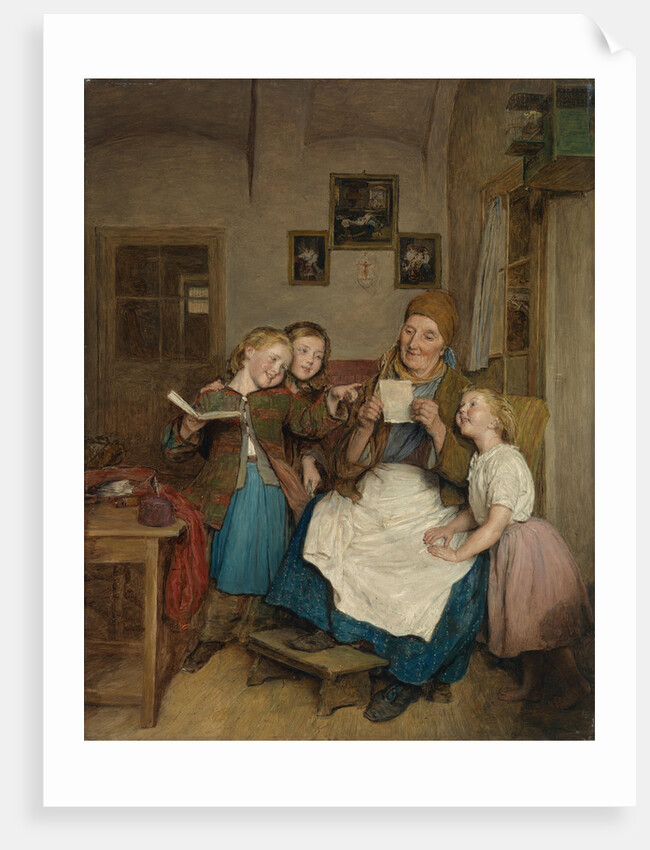 Grandmother with three grandchildren by Anonymous