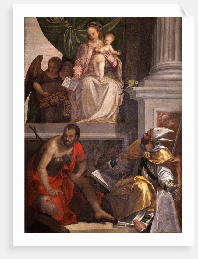 Madonna Enthroned with Child, St John the Baptist, St Louis of Toulouse and Donors by Anonymous