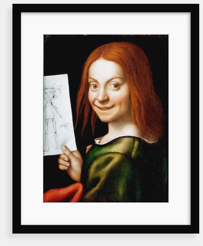 Portrait of a Child with a Drawing by Anonymous