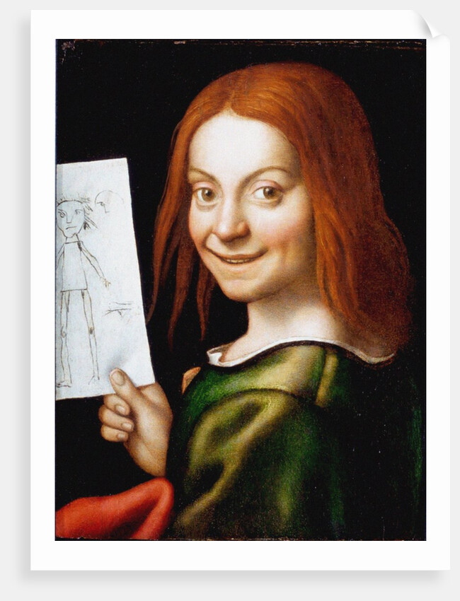 Portrait of a Child with a Drawing by Anonymous