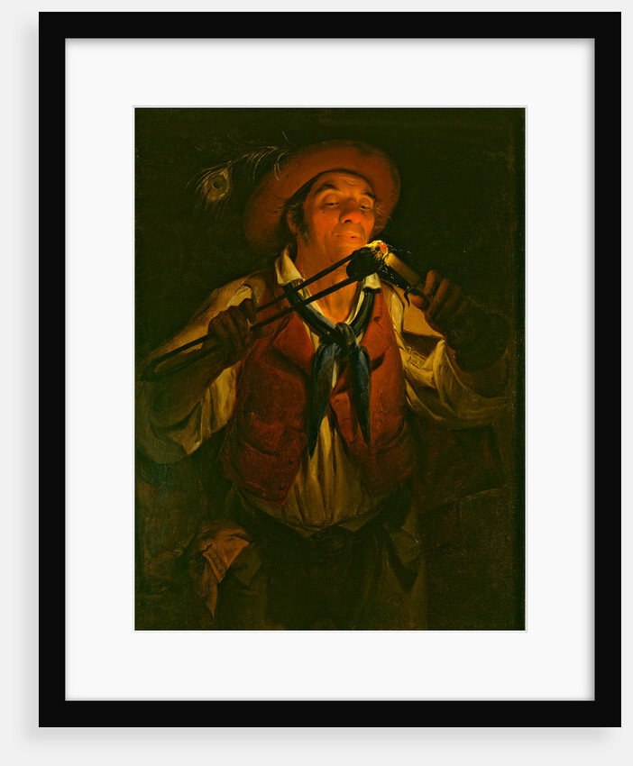 Farmer Lighting a Candle with a Burning Stick by Anonymous