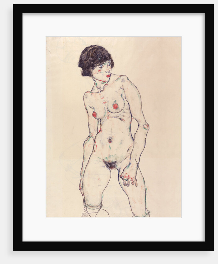 Standing Nude with Stockings by Anonymous