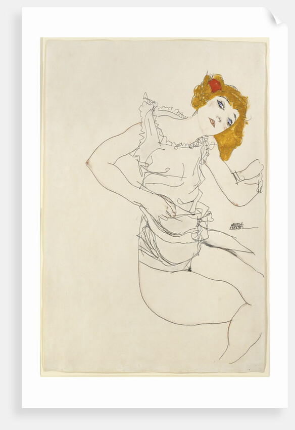 Blond Girl in Underwear by Anonymous