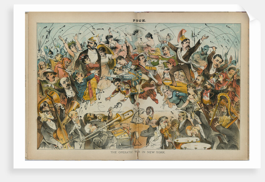 The operatic war in New York. Illustration from Puck by Anonymous