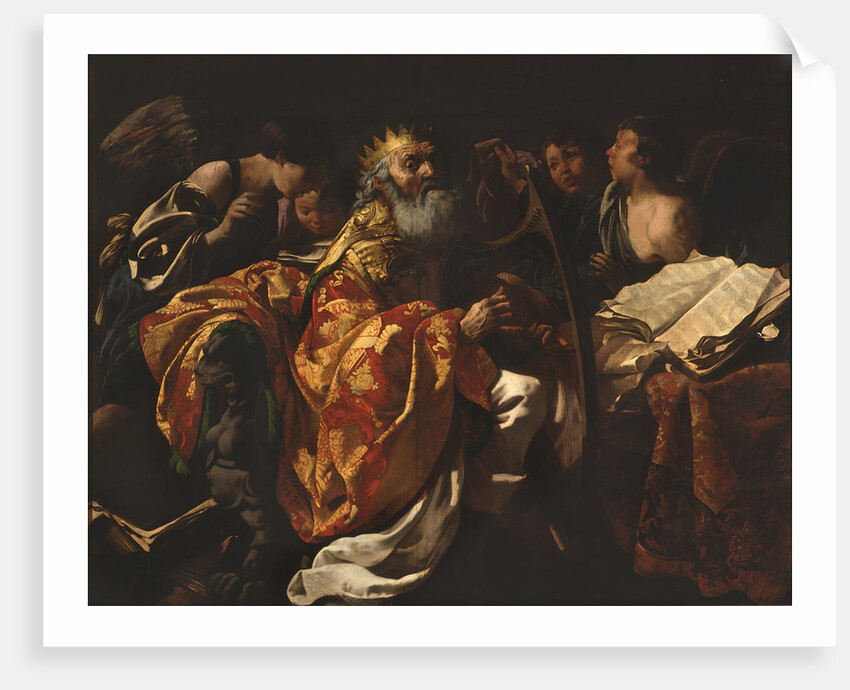 King David playing his harp by Anonymous
