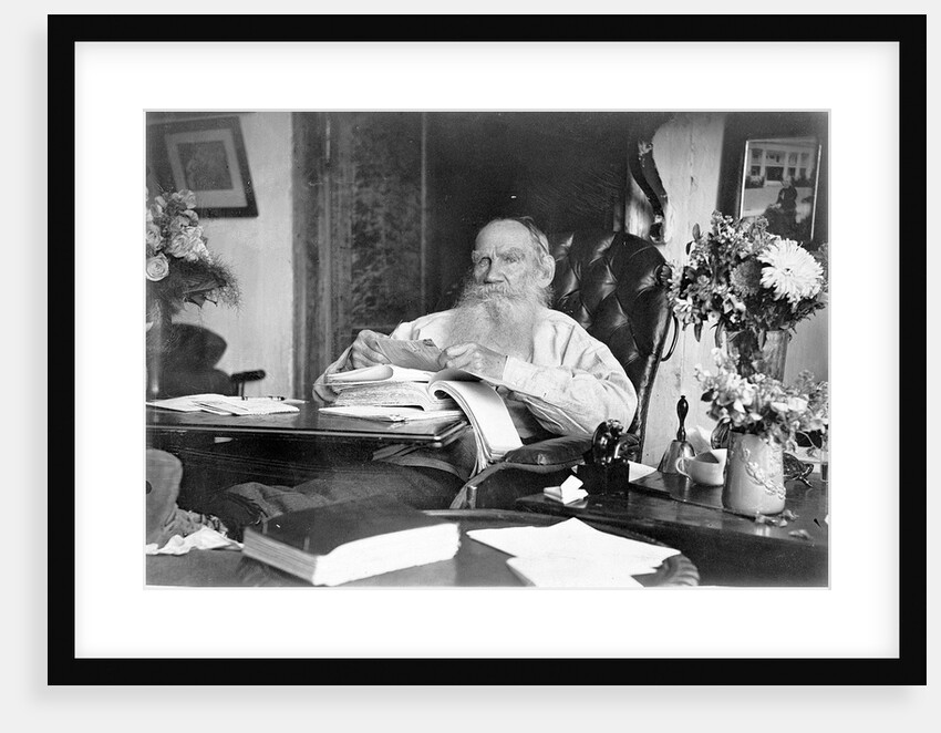 Portrait of the author Count Lev Nikolayevich Tolstoy on 80th birthday by Anonymous
