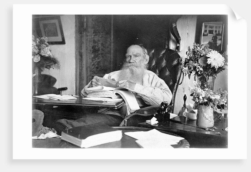 Portrait of the author Count Lev Nikolayevich Tolstoy on 80th birthday by Anonymous