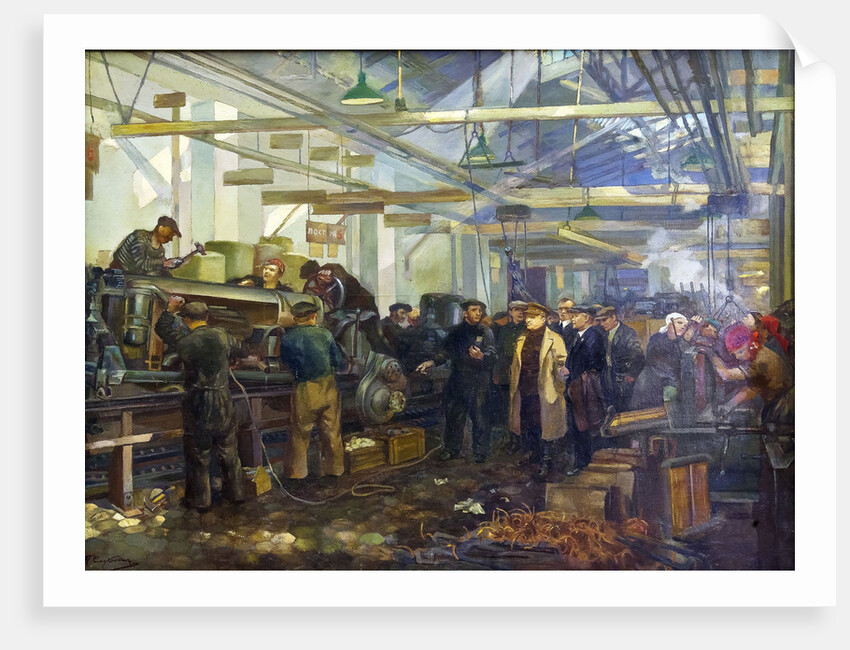 Kirov visiting the Putilov factory by Anonymous