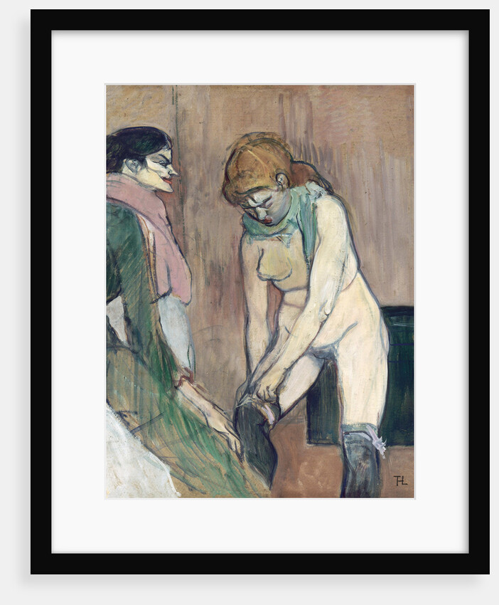Woman Pulling up her Stockings by Anonymous