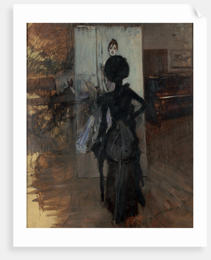 Woman in Black who Watches the Pastel of Signora Emiliana Concha de Ossa by Anonymous