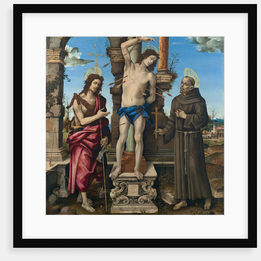 The Saints Sebastian, John the Baptist and Francis of Assisi by Anonymous