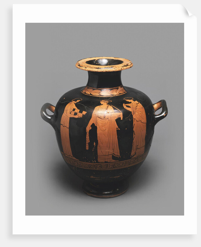 Hydria (Kalpis) with a Depiction of a Scene in Gynaeceum. Attic pottery by Anonymous