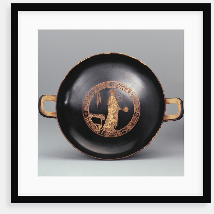 Kylix. A Woman with a Mirror. Attic pottery by Anonymous
