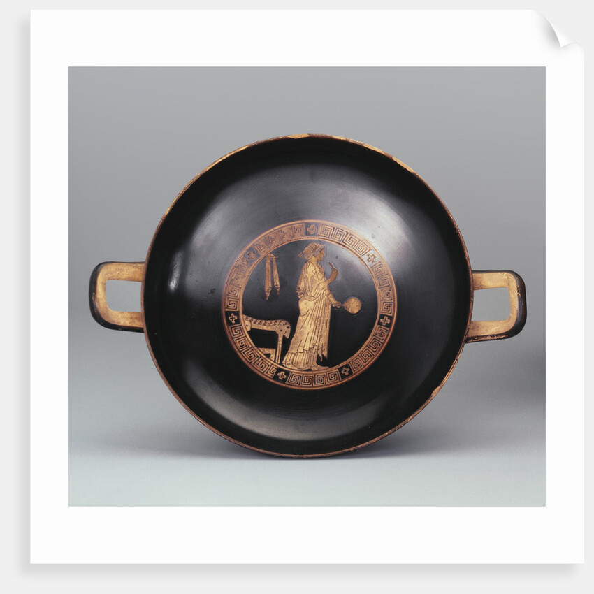 Kylix. A Woman with a Mirror. Attic pottery by Anonymous