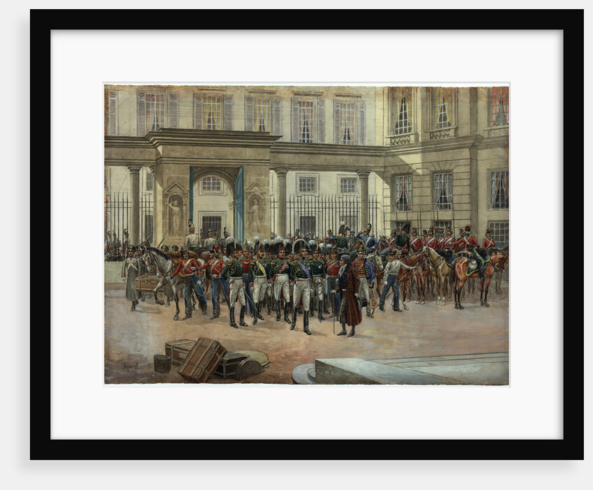 Emperor Alexander I in the courtyard of the Talleyrands house in Paris by Anonymous