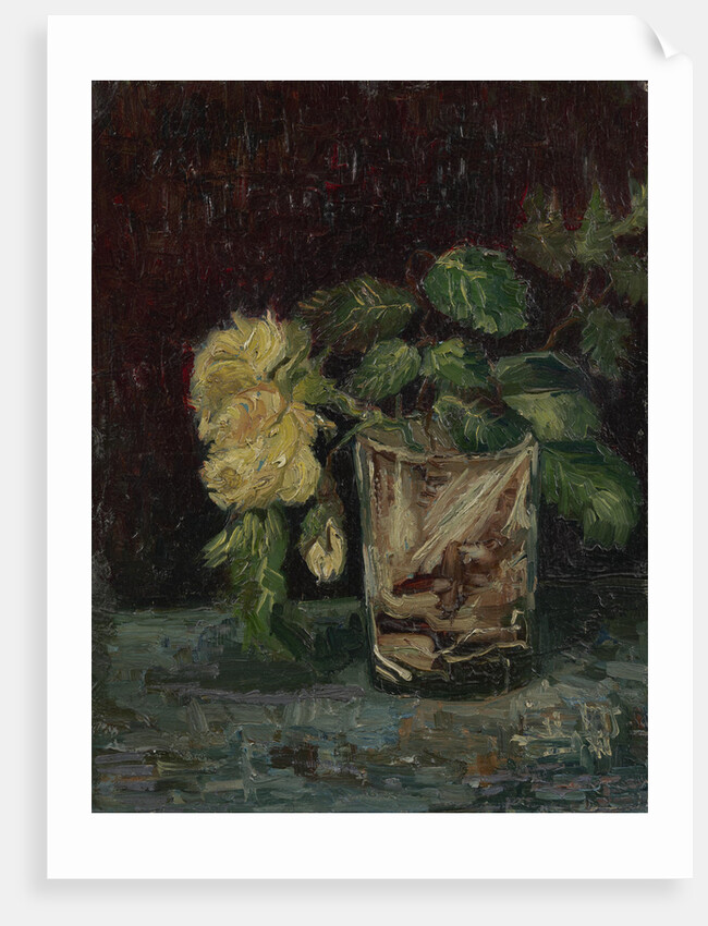 Glass with Yellow Roses by Anonymous