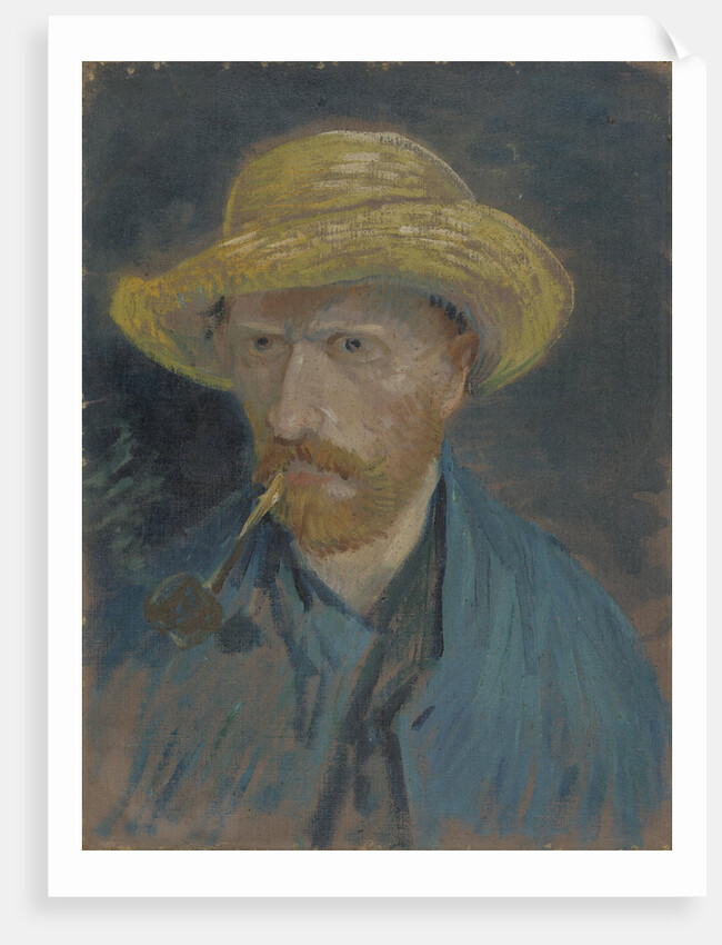 Self-Portrait with Straw Hat and Pipe by Anonymous