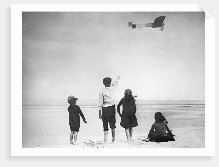 Louis Blériot leaving Calais to cross the English Channel in 1909 by Anonymous